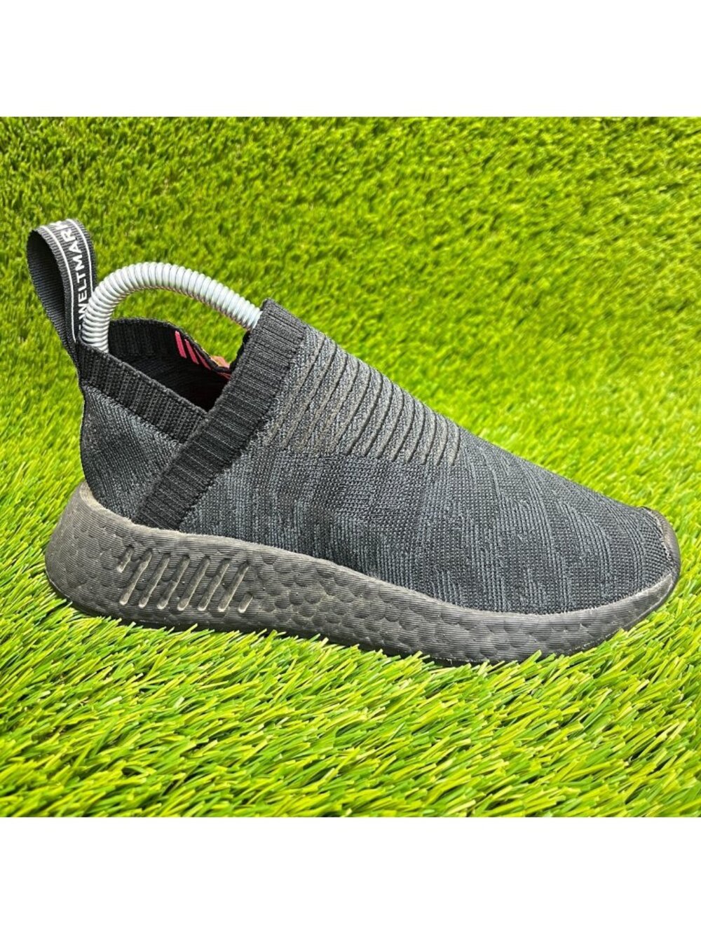 Adidas NMD CS2 Primeknit Boys Size 4Y Black Athletic Running Shoes Sneakers